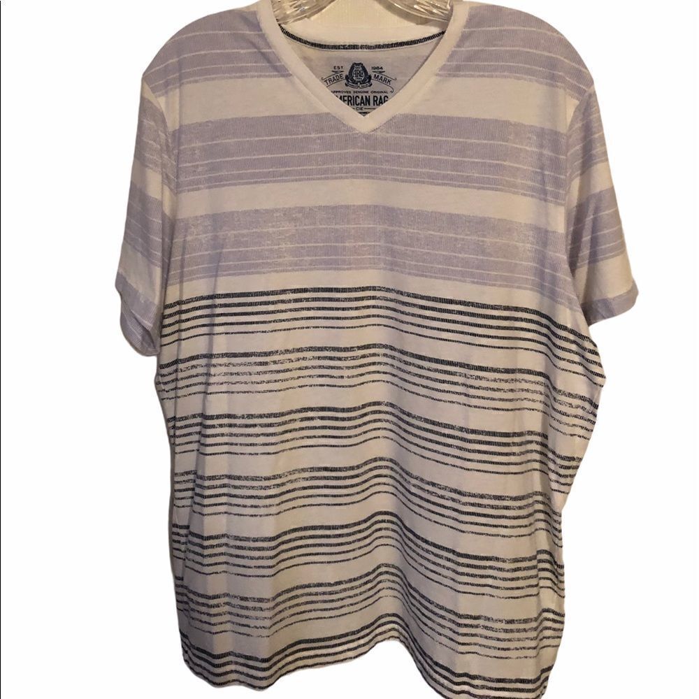 American Rag Striped V Neck Tee